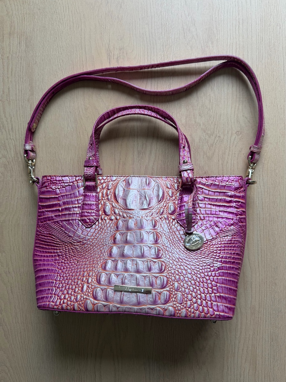 Brahmin Mini Misha Tote Bag in Peony Ombre Melbourne